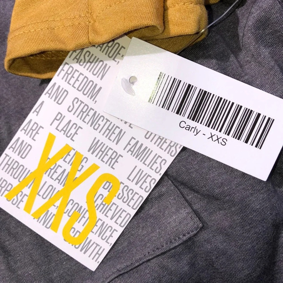 LULAROE Size xxsmall Carly grey & mustard dress - Picture 9 of 10